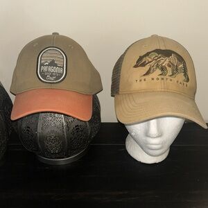 Patagonia Vesper Roger and North face mountain bear trucker baseball caps hats
